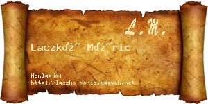 Laczkó Móric névjegykártya